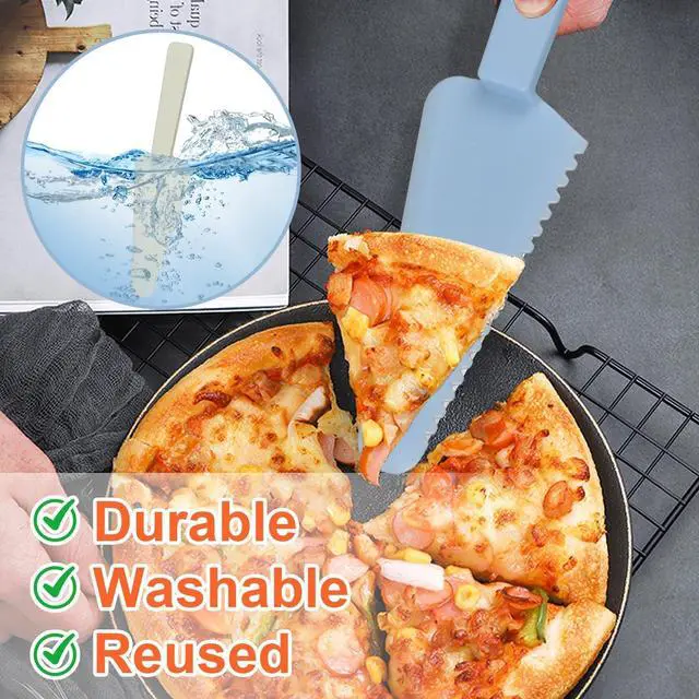 Alt view image 5 of 7 - 5 Pcs 9.1" Individually Packaged Plastic Cake Cutter Server Clear Spatula Knife for Pie, Pizza, Pastry, Wedding & Buffet (Clear, 5)