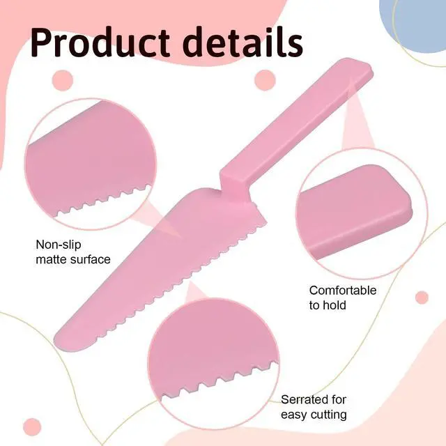 Alt view image 4 of 7 - 5 Pcs 9.1" Individually Packaged Plastic Cake Cutter Server Clear Spatula Knife for Pie, Pizza, Pastry, Wedding & Buffet (Clear, 5)