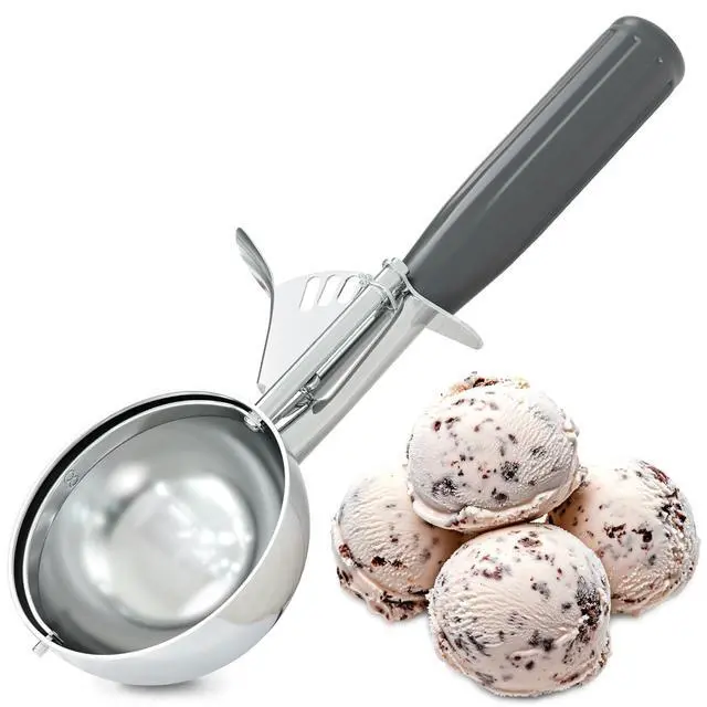 Main image of Large Ice Cream Scoop with Trigger Release, Stainless Steel - 4 oz