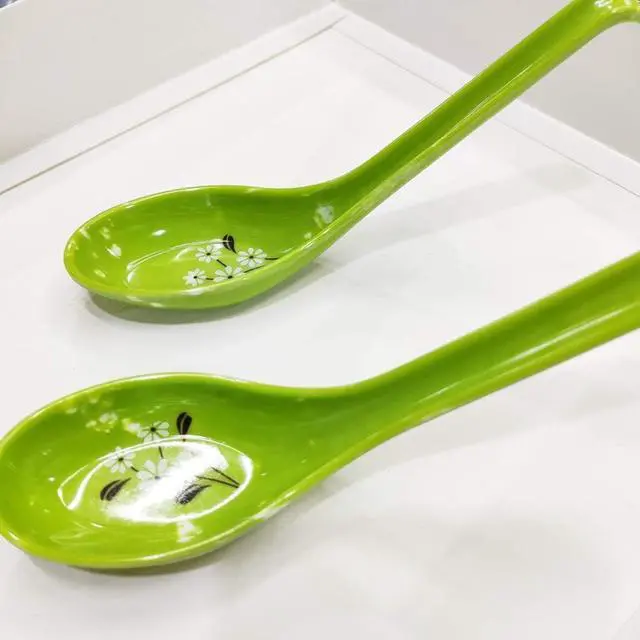 Alt view image 6 of 7 - Hemoton Soup Spoons Heat-Resistant Long Handle Spoon with Hook Design Anti-Slip Porridge Spoon for Cooking Stirring Mixing Home Kitchen Restaurant 8 pack