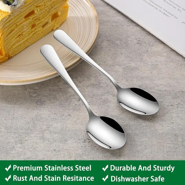 Alt view image 3 of 7 - Small Teaspoon,5.5 Inches Stainless Steel Tea Spoons Set Of 8,Espresso Spoon,Durable Dishwasher Safe Small Coffee Spoons,Mini Demitasse Spoon For Dessert
