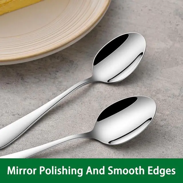 Alt view image 4 of 7 - Small Teaspoon,5.5 Inches Stainless Steel Tea Spoons Set Of 8,Espresso Spoon,Durable Dishwasher Safe Small Coffee Spoons,Mini Demitasse Spoon For Dessert
