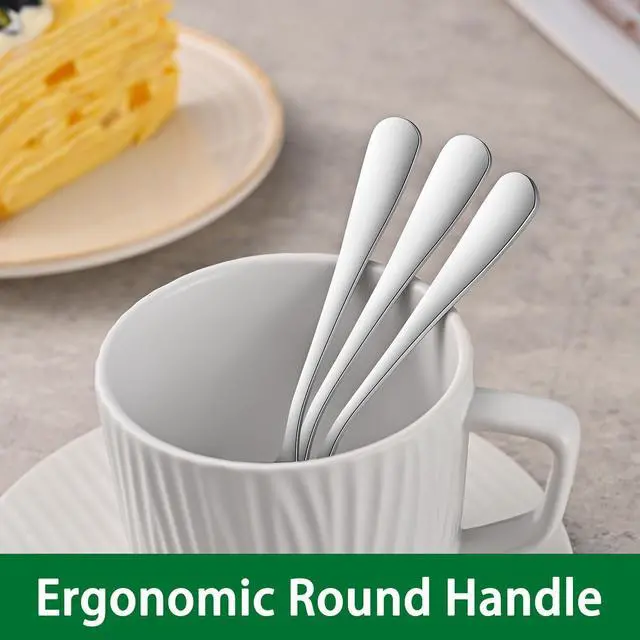Alt view image 5 of 7 - Small Teaspoon,5.5 Inches Stainless Steel Tea Spoons Set Of 8,Espresso Spoon,Durable Dishwasher Safe Small Coffee Spoons,Mini Demitasse Spoon For Dessert