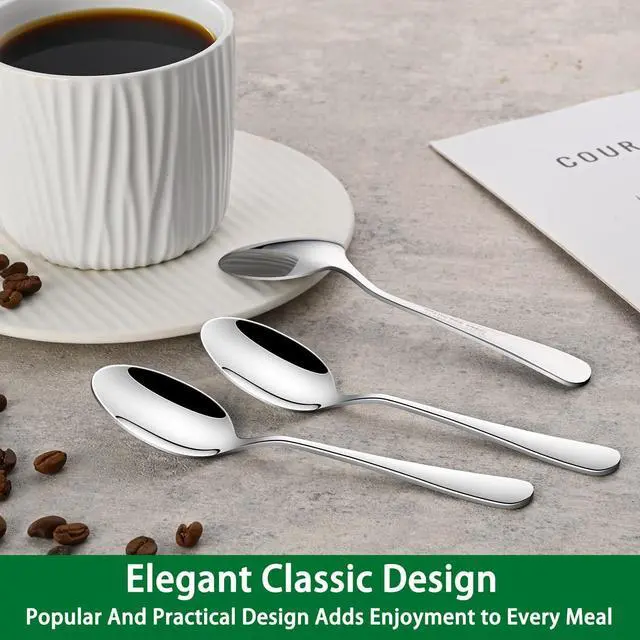 Alt view image 6 of 7 - Small Teaspoon,5.5 Inches Stainless Steel Tea Spoons Set Of 8,Espresso Spoon,Durable Dishwasher Safe Small Coffee Spoons,Mini Demitasse Spoon For Dessert
