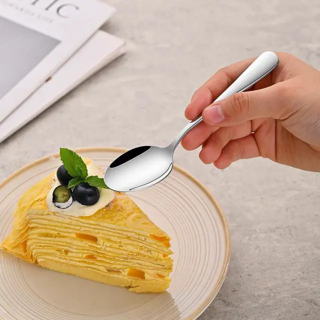 Alt view image 7 of 7 - Small Teaspoon,5.5 Inches Stainless Steel Tea Spoons Set Of 8,Espresso Spoon,Durable Dishwasher Safe Small Coffee Spoons,Mini Demitasse Spoon For Dessert
