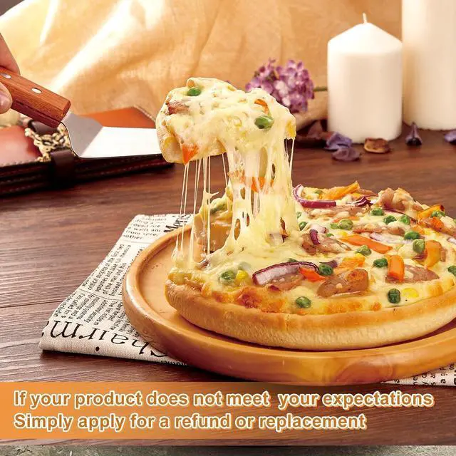 Alt view image 3 of 7 - 4 Pack Stainless Steel Pizza Servers with Wooden Handle