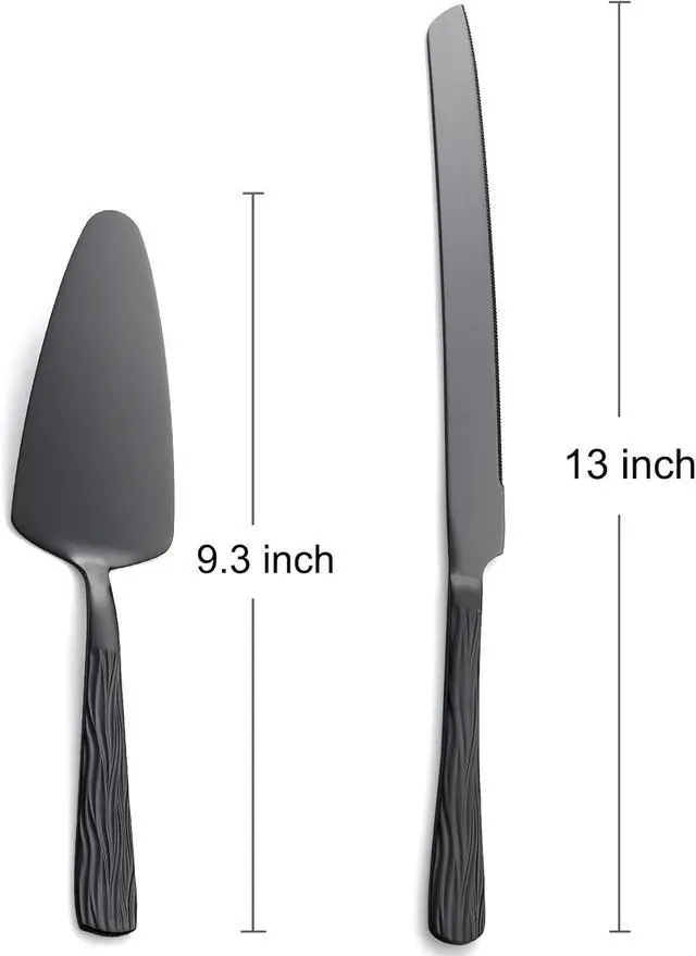 Alt view image 2 of 6 - Black Stainless Steel Cake Cutter Set