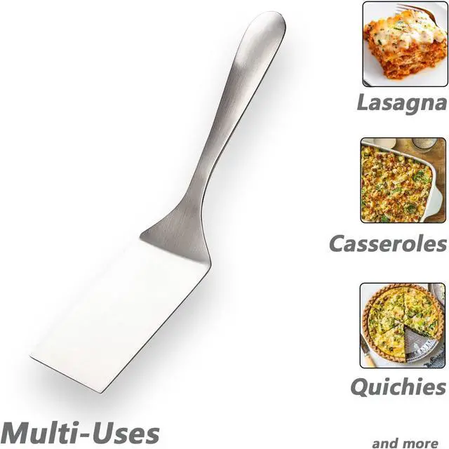 Alt view image 3 of 7 - Professional Stainless Steel Lasagna Server, 10.0 inch Multi-Uses Spatula Cake Server, Pie Server Spatula, Cake & Pancakes Cutter Serving Spatulas, Ergonomic Handle, Mirror Polish & Dishwasher Safe