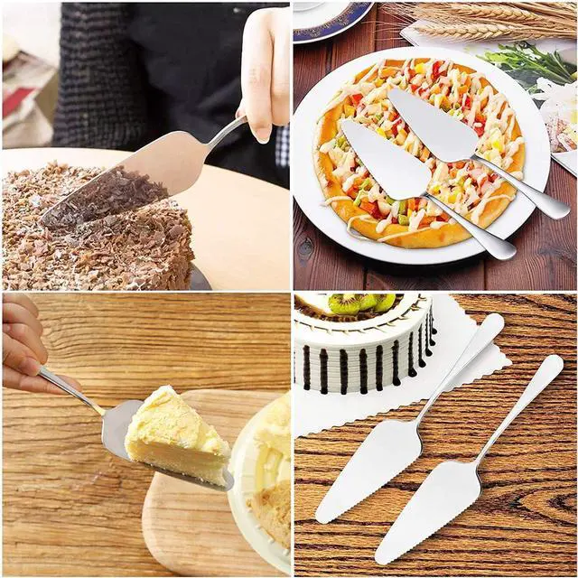 Alt view image 6 of 6 - YTYKINOY Pack of 5 Stainless Steel Pie Pizza Cake Pastry Server 8.9inch Pie Pizza Cake Dessert Shovel Cutter