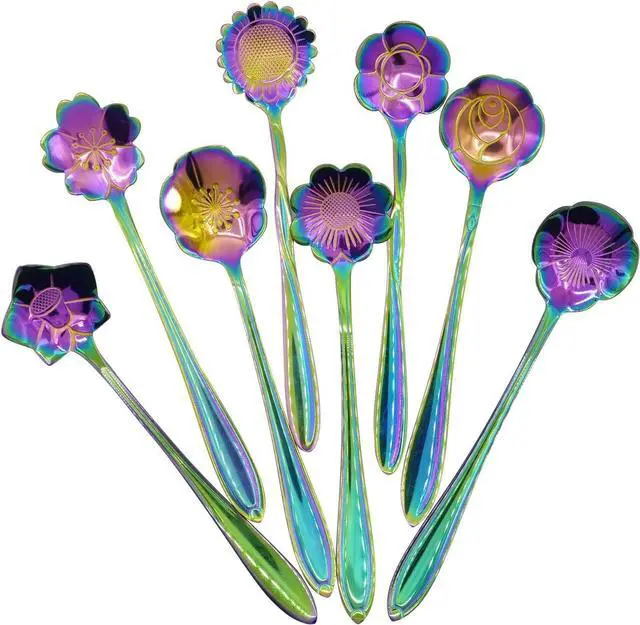 Main image of Flower Spoon Set-8pcs DGQ Teaspoon Coffee Spoon Creative Stirring Tea spoon