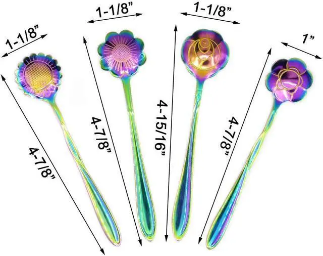 Alt view image 4 of 6 - Flower Spoon Set-8pcs DGQ Teaspoon Coffee Spoon Creative Stirring Tea spoon