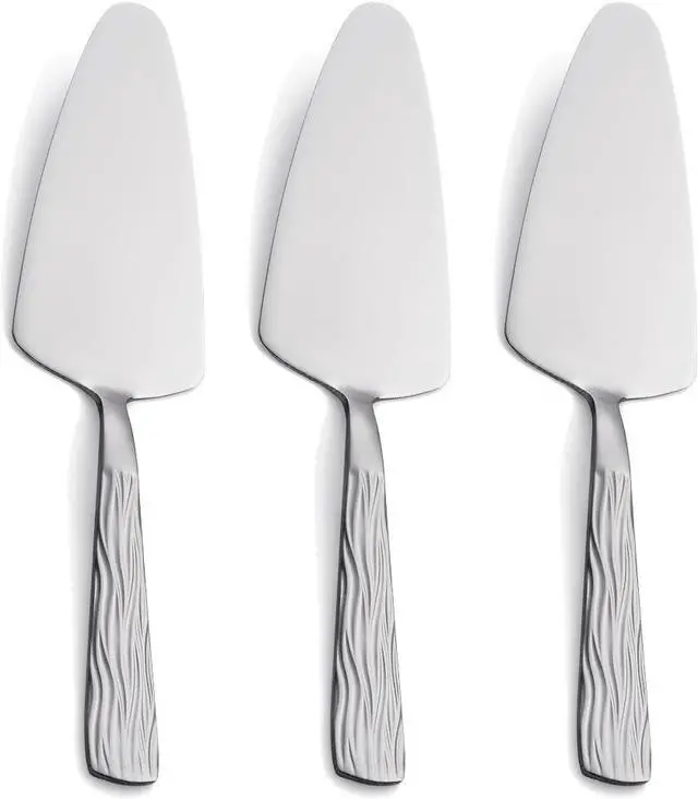 Main image of Silver Cake Server Set with Wave Handle, Stainless Steel, 3PCS