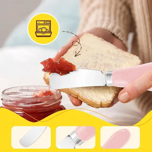 Alt view image 3 of 7 - Butter Spreader Knife Set, 2 Pack Butter Knives and Cheese Knives