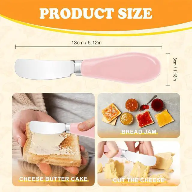 Alt view image 4 of 7 - Butter Spreader Knife Set, 2 Pack Butter Knives and Cheese Knives