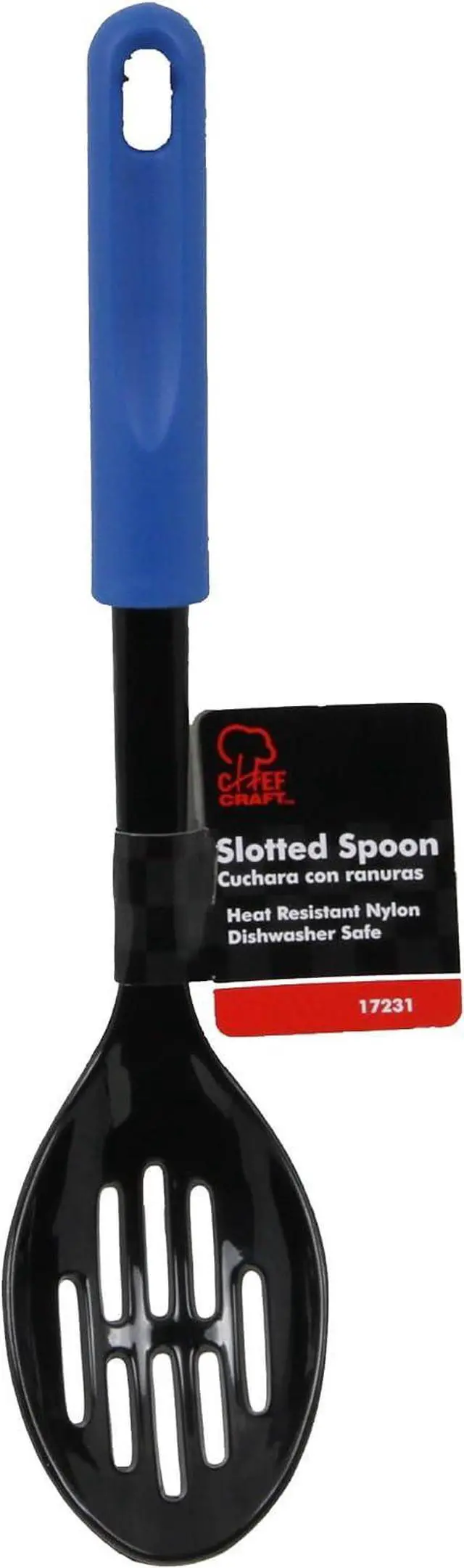 Alt view image 2 of 4 - Chef Craft Basic Nylon Slotted Spoon, 11.5 inch, Blue/Black
