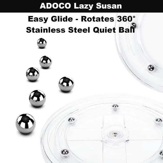 Alt view image 7 of 7 - 2 Tier Lazy Susan Bathroom Organizer, 9.25Inch Clear 360 Rotating Makeup Organizer for Vanity, Skincare Organizers Perfume Organizer, Spice Rack Organizer for Cabinet- Home Organization and Storage