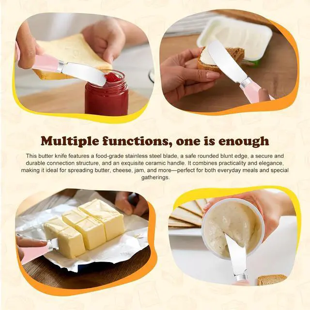 Alt view image 6 of 7 - Butter Spreader Knife Set, 2 Pack Butter Knives and Cheese Knives