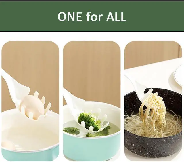 Alt view image 7 of 7 - 3 Pack of Pasta Fork, Spaghetti Server, Professional Pasta Server Spoon Heat Resistant Noodle Spoon