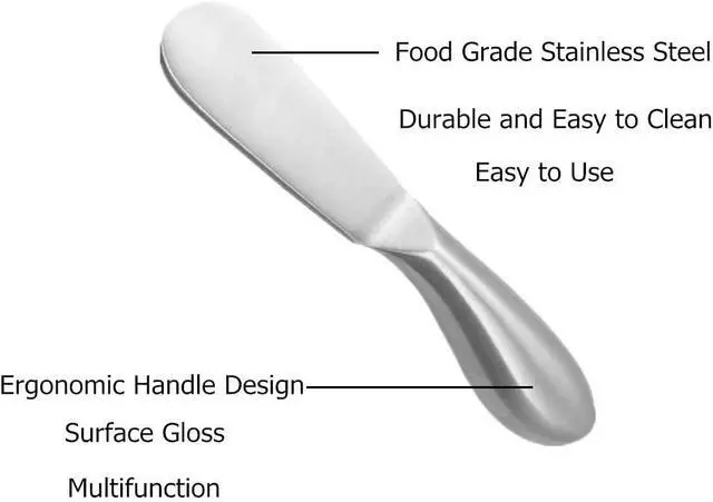 Alt view image 3 of 7 - 4 Pcs Stainless Steel Cheese and Butter Spreader Knives Set