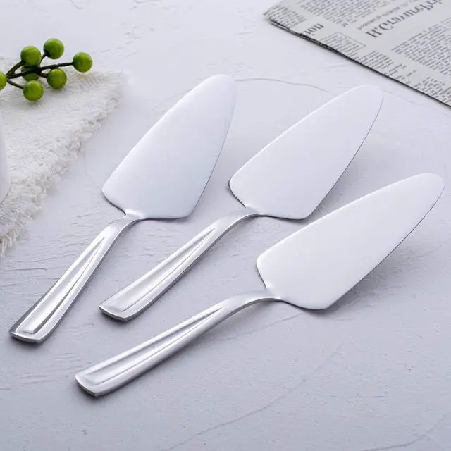 Alt view image 4 of 7 - GoGeiLi Pie Cake Server, 9.3-inch Stainless Steel Pizza Pastry Server Set of 3, Dishwasher Safe