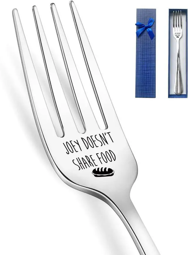 Main image of Joey Doesn't Share Food Funny Engraved Stainless Steel Fork,Best Bread Cake Dessert Fork,Best Friends TV Show Fans gift,for Women,Men,Kid,Sister,Parents Birthday Christmas Thanksgiving Gifts