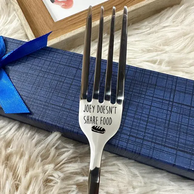 Alt view image 3 of 5 - Joey Doesn't Share Food Funny Engraved Stainless Steel Fork,Best Bread Cake Dessert Fork,Best Friends TV Show Fans gift,for Women,Men,Kid,Sister,Parents Birthday Christmas Thanksgiving Gifts