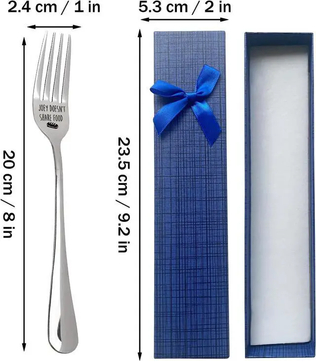 Alt view image 5 of 5 - Joey Doesn't Share Food Funny Engraved Stainless Steel Fork,Best Bread Cake Dessert Fork,Best Friends TV Show Fans gift,for Women,Men,Kid,Sister,Parents Birthday Christmas Thanksgiving Gifts