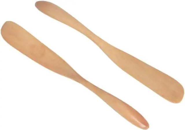 Alt view image 2 of 5 - Wood Butter Knife Cheese Spreader 6.5", Set of 6, Restaurant Grade