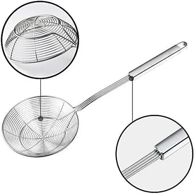 Alt view image 4 of 7 - YFWOOD 6.3 Inch Spider Strainer Skimmer, Slotted Spoon for Cooking