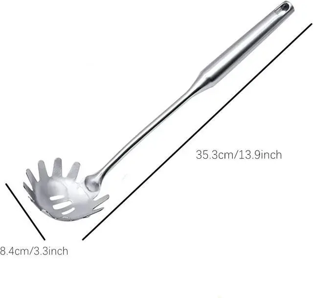 Alt view image 2 of 7 - Spaghetti Server Utensil, Pasta Server, Stainless Steel Pasta Spoon, Pasta Fork for Cooking Use