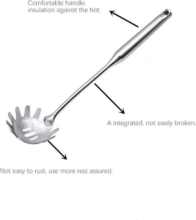Alt view image 4 of 7 - Spaghetti Server Utensil, Pasta Server, Stainless Steel Pasta Spoon, Pasta Fork for Cooking Use