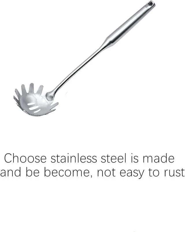 Alt view image 3 of 7 - Spaghetti Server Utensil, Pasta Server, Stainless Steel Pasta Spoon, Pasta Fork for Cooking Use