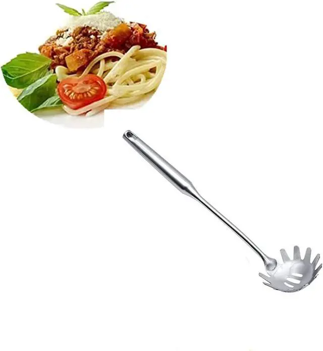 Alt view image 6 of 7 - Spaghetti Server Utensil, Pasta Server, Stainless Steel Pasta Spoon, Pasta Fork for Cooking Use