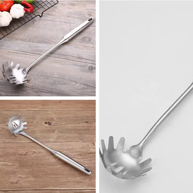 Alt view image 5 of 7 - Spaghetti Server Utensil, Pasta Server, Stainless Steel Pasta Spoon, Pasta Fork for Cooking Use