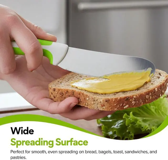 Alt view image 3 of 6 - Performore Sandwich Knife 4" Stainless Steel Blade, 1.5" Wide, 1.2mm Thick Serrated Kitchen Knife for Sandwiches, Spreading & Slicing Durable Bread, Bagel & Deli Knife