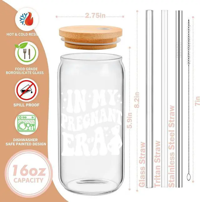 Alt view image 3 of 7 - Mom to Be Gift, Pregnancy Mommy Mama Mother Soon to Be Baby Shower Maternity Mothers Day Gifts for Expecting Pregnant Women First 1st Time Future Mom, Push Presents Essentials Stuff Things, Glass Cup