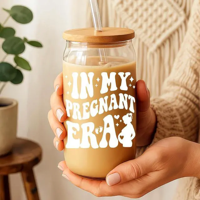 Alt view image 7 of 7 - Mom to Be Gift, Pregnancy Mommy Mama Mother Soon to Be Baby Shower Maternity Mothers Day Gifts for Expecting Pregnant Women First 1st Time Future Mom, Push Presents Essentials Stuff Things, Glass Cup