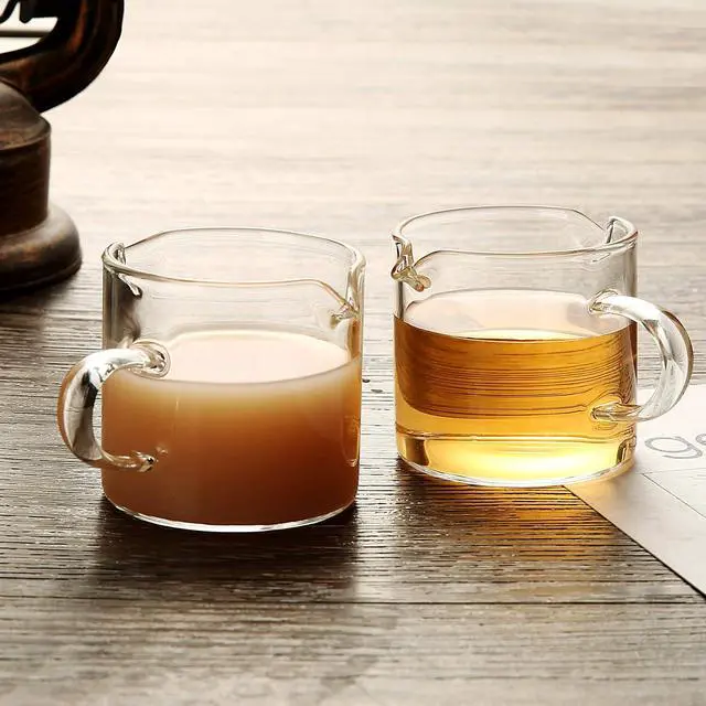 Alt view image 2 of 7 - BCnmviku Shot Glasses Espresso Parts Double Spouts Milk Cup Clear Glass (Clear Glass-2Pack)