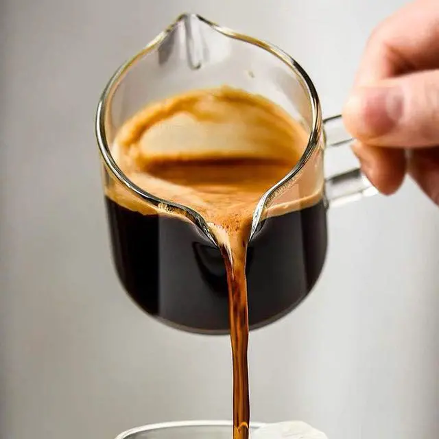 Alt view image 3 of 7 - BCnmviku Shot Glasses Espresso Parts Double Spouts Milk Cup Clear Glass (Clear Glass-2Pack)