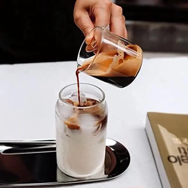 Alt view image 4 of 7 - BCnmviku Shot Glasses Espresso Parts Double Spouts Milk Cup Clear Glass (Clear Glass-2Pack)