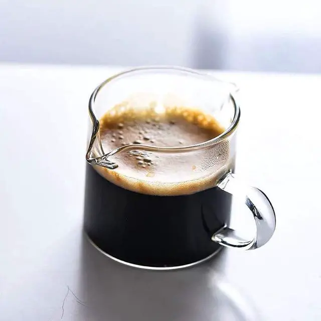 Alt view image 6 of 7 - BCnmviku Shot Glasses Espresso Parts Double Spouts Milk Cup Clear Glass (Clear Glass-2Pack)