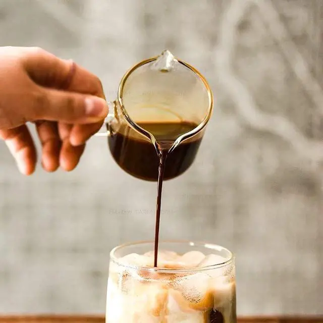 Alt view image 7 of 7 - BCnmviku Shot Glasses Espresso Parts Double Spouts Milk Cup Clear Glass (Clear Glass-2Pack)