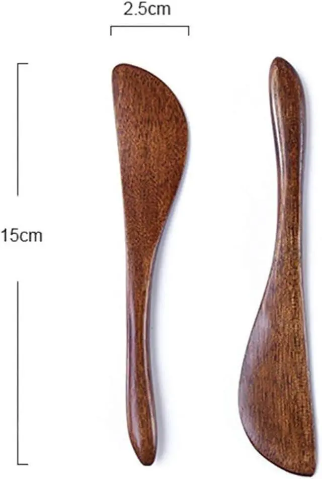 Alt view image 2 of 7 - 2 Pcs Mini Butter Spatula,Wooden Butter Knives Cheese Spreader Jam Knives Cake Knives for Kitchen Tool, Butter Cutter, Butter Knives and Picks, Kitchen Gadgets, brown