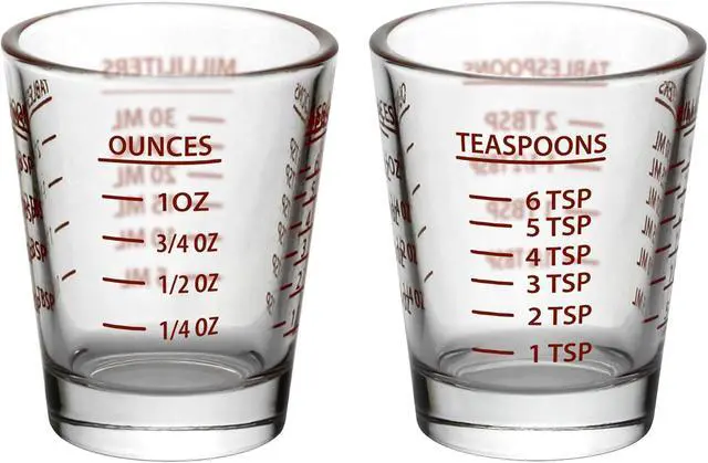 Alt view image 6 of 6 - Funwares Measuring Shot Glasses, Set of 2, 1 oz Heavy-Duty Glass, Easy Read