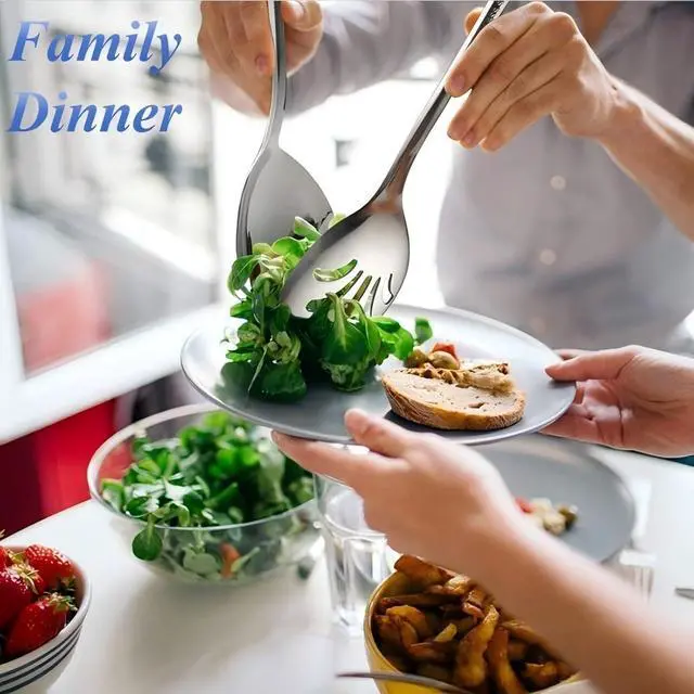 Alt view image 6 of 7 - Large Serving Spoons Stainless Steel, Silver 2-Piece Buffet Set