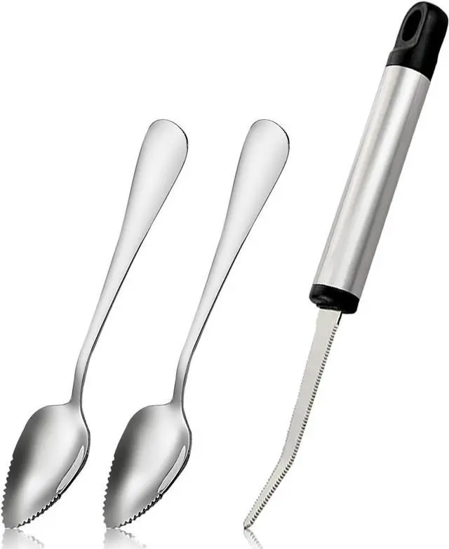 Main image of Grapefruit Spoon Serrated Edge Knife Stainless Steel Fruit Knife Grapefruit Utensils Tool Dessert Spoons for Citrus Lemon Kiwi Melon Lime Pitaya Apple Fruit Puree