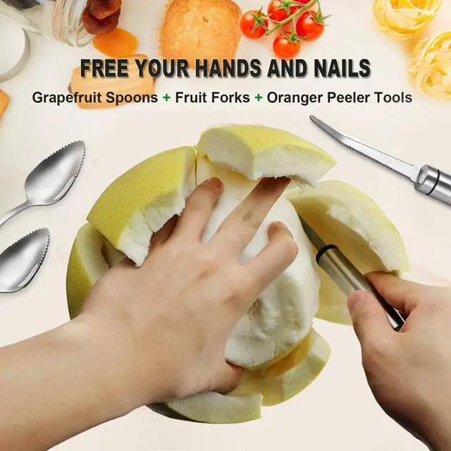 Alt view image 7 of 7 - Grapefruit Spoon Serrated Edge Knife Stainless Steel Fruit Knife Grapefruit Utensils Tool Dessert Spoons for Citrus Lemon Kiwi Melon Lime Pitaya Apple Fruit Puree