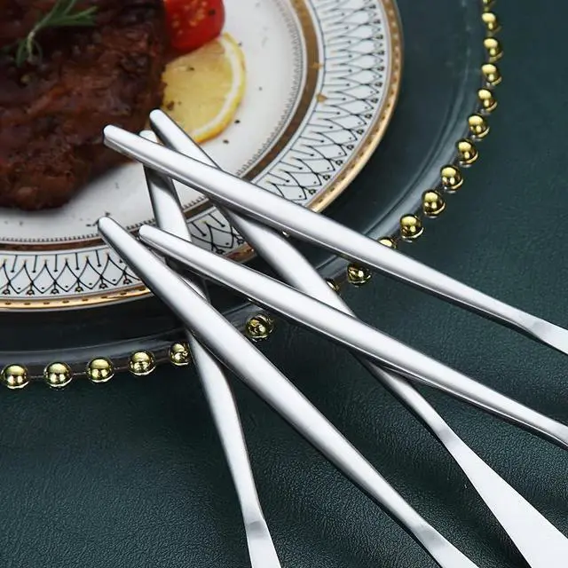 Alt view image 7 of 7 - HOMQUEN Dinner Knives 6 Piece, Stainless Steel Matt Silver Dinner Knife, Sturdy butter knife, Modern Design butter knives, Dishwasher Safe (Matt Silver-8.9 Inch)