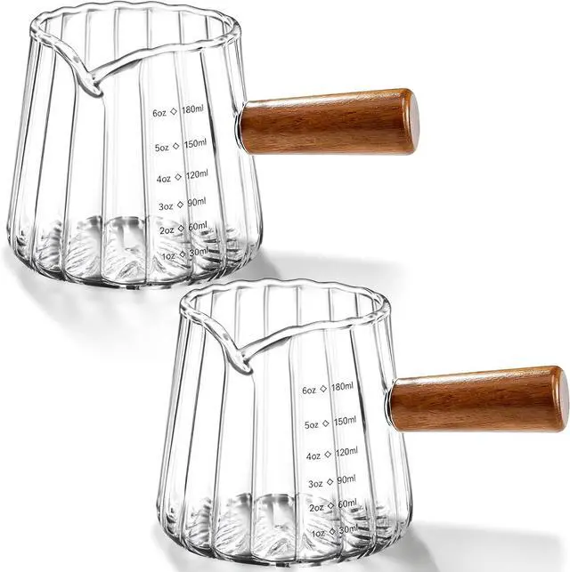 Main image of 2Pcs 6oz Espresso Cups, V-Spout Espresso Shot Cups, Espresso Accessories