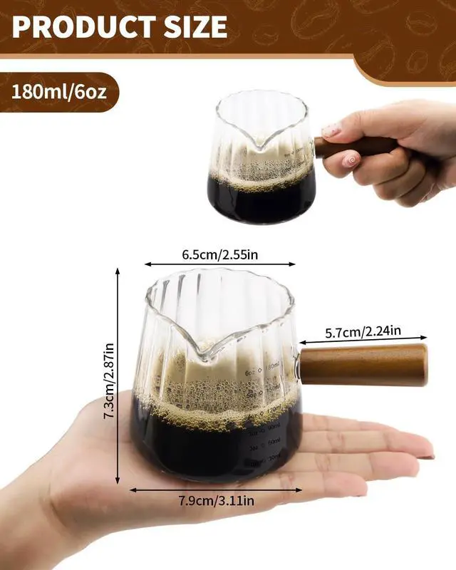 Alt view image 2 of 7 - 2Pcs 6oz Espresso Cups, V-Spout Espresso Shot Cups, Espresso Accessories